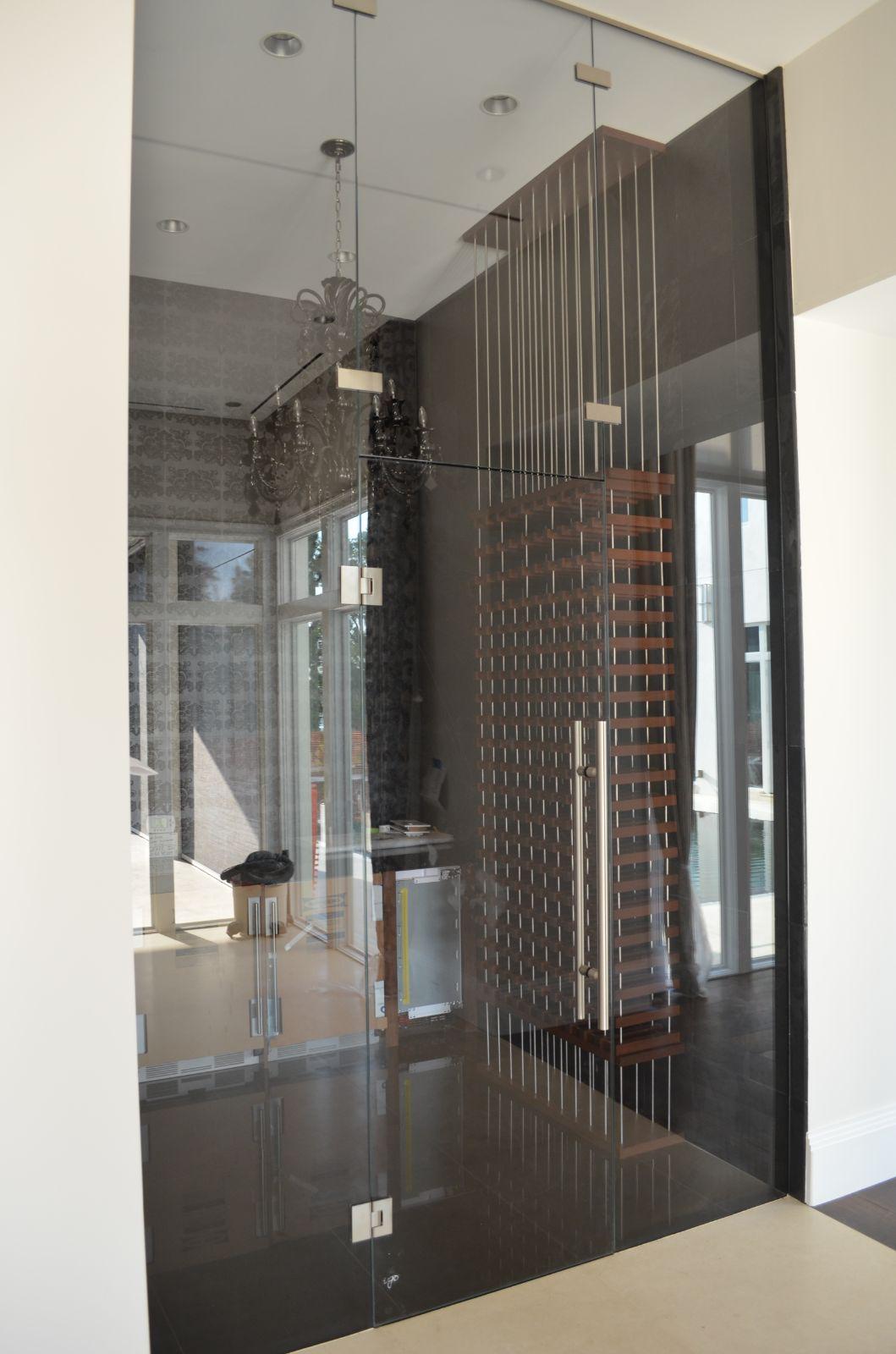 Elegant wine room with ambient lighting